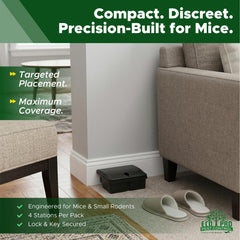 Eco Pro Pest Control open interior shows bait tray for easy refill and monitoring