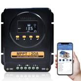 ECO-WORTHY front view showing compact MPPT controller and Bluetooth for easy monitoring