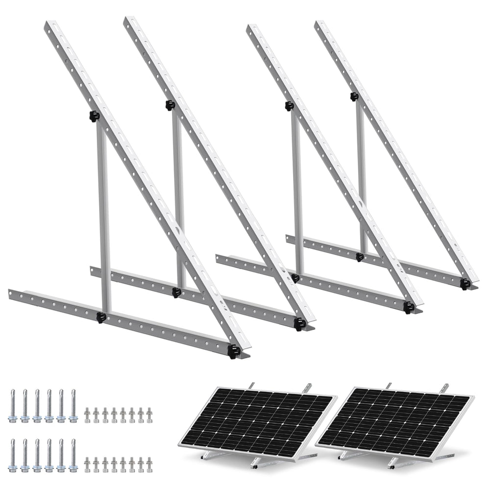 ECO-WORTHY front view of mounted panels showing secure rooftop attachment and stability
