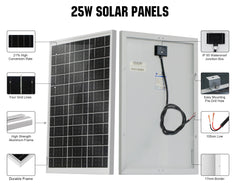 ECO-WORTHY back view highlighting pre-drilled mounting holes for quick secure installation