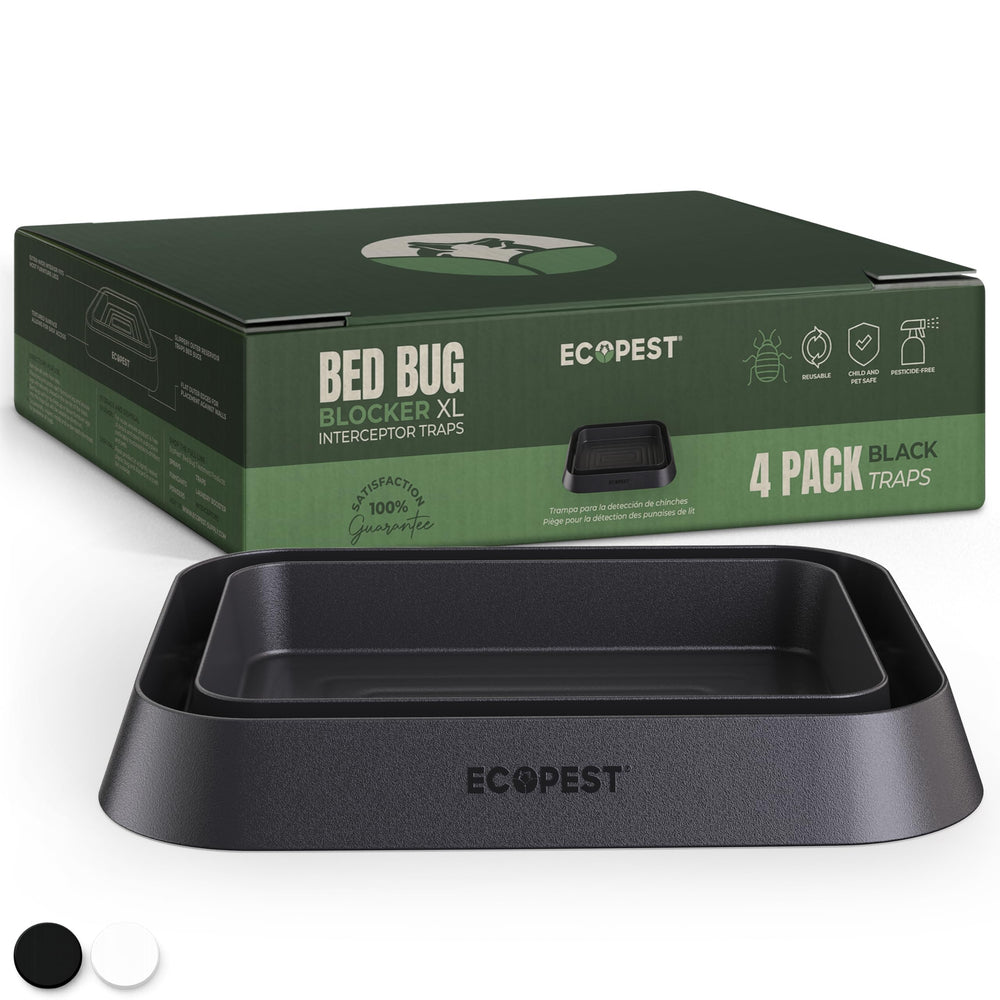 ECOPEST front packaging showing four XL interceptor traps and benefits