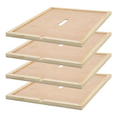 ECRIZA front view of four inner covers showing fit and finish, improves hive protection