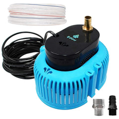 EDOU pump front view showing compact design and sturdy housing for quick drainage
