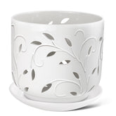 EFISPSS front view of packaged white ceramic pot showing premium presentation