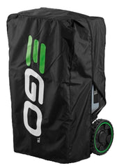 EGO CM001 cover fitted on mower front protects finish from dust