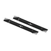 EGO Power+ front view of two 21-inch bagging blades showing neat profile and compatibility