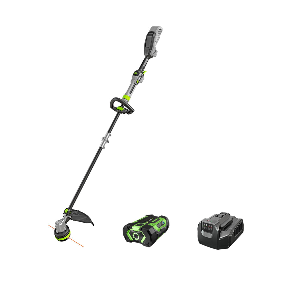 EGO Power+ front view showing trimmer and lightweight balance benefit