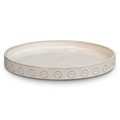 Eightpot cream ceramic saucer front view showing clean design and surface protection