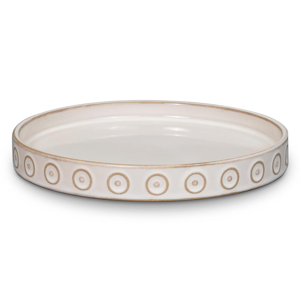 Eightpot front view of cream white saucer showing clean modern look and protection
