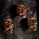 ELAMAS front view of three hanging skulls creating instant Halloween atmosphere