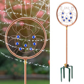 ElectricWise front view of 34-inch ladybug sprinkler showing decorative copper finish and height benefit