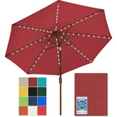 EliteShade front view of 9ft burgundy umbrella showing coverage and style