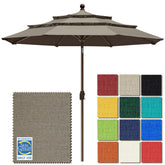 EliteShade 9ft taupe front view showing full canopy and coverage benefit