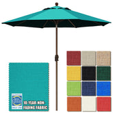 EliteShade 9ft teal umbrella front view showing full canopy and shade