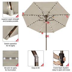 EliteShade crank and push-button tilt mechanism close view for easy opening and angle control