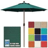 EliteShade forest green umbrella front view showing full canopy and shade benefit