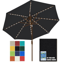 EliteShade front view of 9ft umbrella showing full canopy and lighting benefit