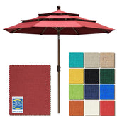 EliteShade front view burgundy umbrella showing wide shaded area and durable finish