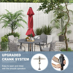 EliteShade rib-mounted LEDs lit at dusk providing bright, even table illumination
