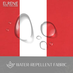 Elrene curtain hung on pergola adding privacy and UV protection