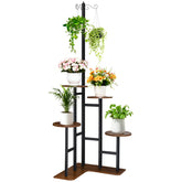 elwarmth front view showing full 5-tier corner plant stand and benefit: vertical display
