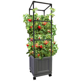 Emsco Group trellis tower front view showing compact mobile garden benefit