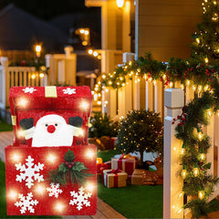 ENCMY illuminated gift box at night showing warm lighting and curb appeal