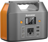 EnginStar front panel showing ports and LCD, clear portable power benefits