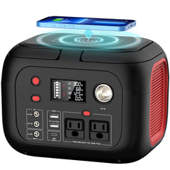 ENOFLO front panel showing multiple outputs and portability benefit