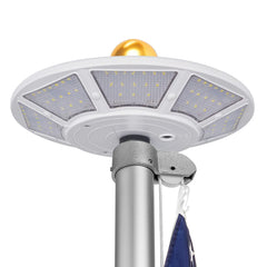 enrybia front view of the flag pole light showing full-coverage illumination benefit