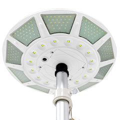 enrybia front view of solar flag pole light showing compact design and bright output