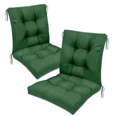 Eoieov front view of green wicker chair cushions showing full coverage and weather-ready look