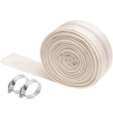 Eoiips front view of rolled lay-flat hose showing compact storage benefit