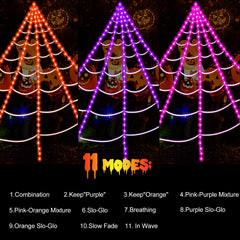Eossth LED string detail highlighting three-color bulbs and anti-tangle ties for easy setup