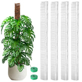EOX front view of four folded moss pole panels and garden ties showing included kit and convenience