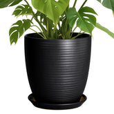 EPFamily front view of black 10-inch pot showing elegant shape and durable finish