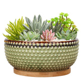 EPFamily front view green beaded planter showing clean modern style and decor benefit
