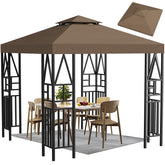 ERFEI front view coffee canopy showing full 10x10 shade and clean lines