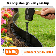 ESOHOT installed edging bent around a garden curve maintaining tidy separation