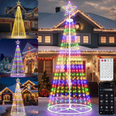 Espird 12FT tree front view showing full illumination and curb appeal