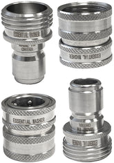 ESSENTIAL WASHER front packaging showing ¾-inch stainless quick connect and easy install benefit