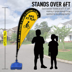 Essentially Yours fiberglass pole inserted into weighted base showing sturdy, stable setup