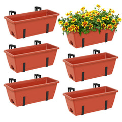 ETELI front view pack of six planters showing organized balcony display benefit