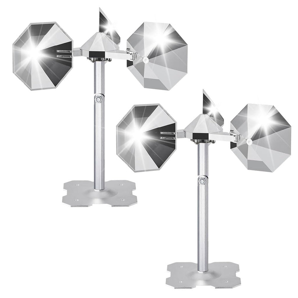 etermeish front view spinner showing reflective blades and deterrent effect