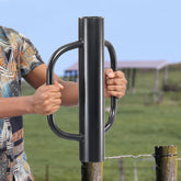 EUIJOIP front view of 12 lb post driver showing tube and dual handles for faster installs