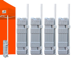 Eurmax front view of four canopy weight bottles showing packaging and shape for secure anchoring