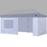 Eurmax front view of four white sidewalls showing full enclosure and privacy