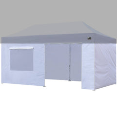 Eurmax front view of four white sidewalls showing full enclosure and privacy