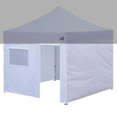 Eurmax front view of white sidewalls providing privacy and sun protection