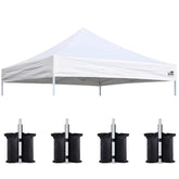 Eurmax front view of white replacement canopy top showing clean fit and protection